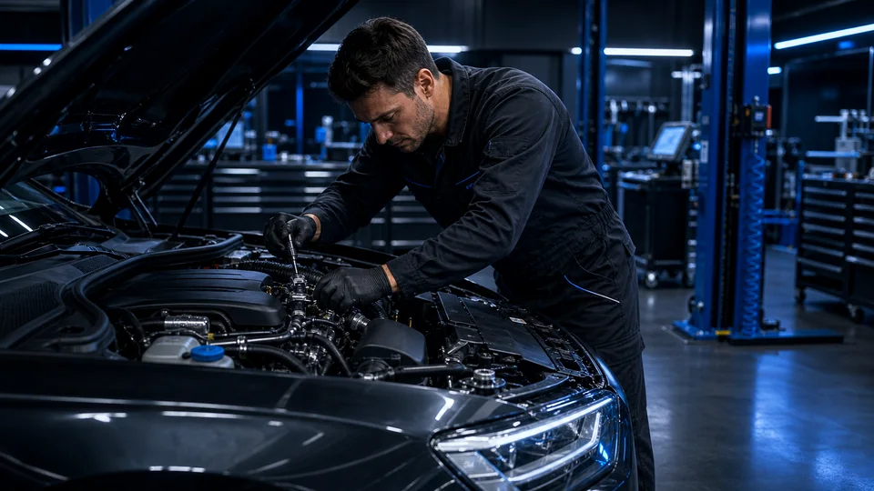 mecânico realizando manutenção geral em veículo na GSA Centro Automotivo